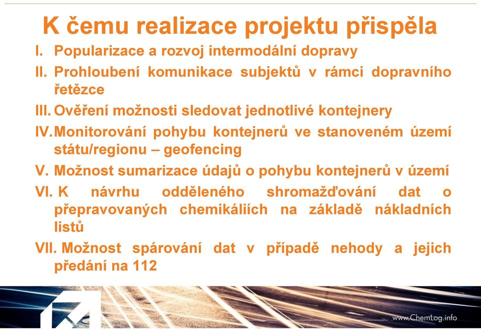 Monitorování pohybu kontejnerů ve stanoveném území státu/regionu geofencing V.