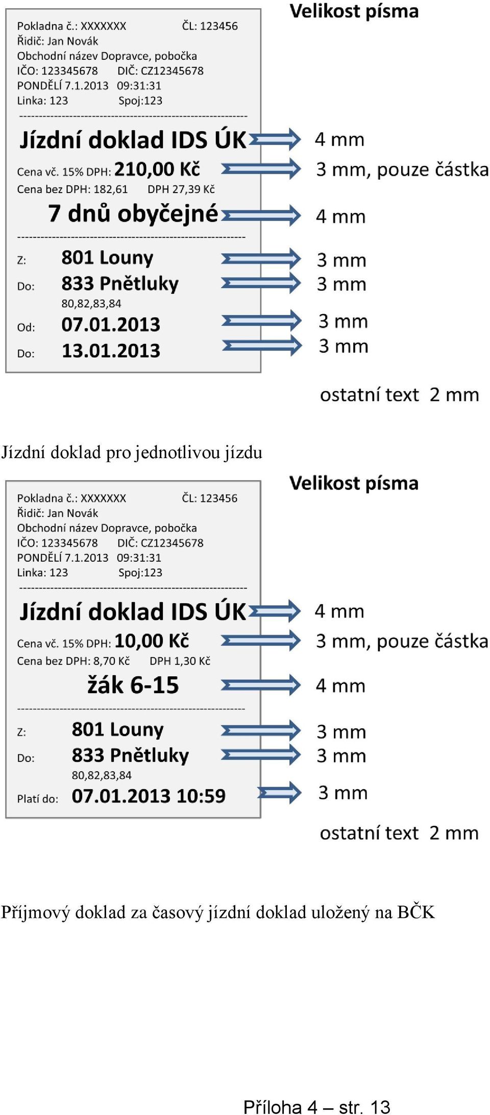 doklad za časový jízdní