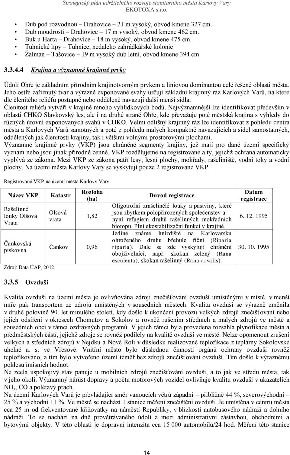 cm. 3.3.4.4 Krajina a významné krajinné prvky Údolí Ohře je základním přírodním krajinotvorným prvkem a liniovou dominantou celé řešené oblasti města.