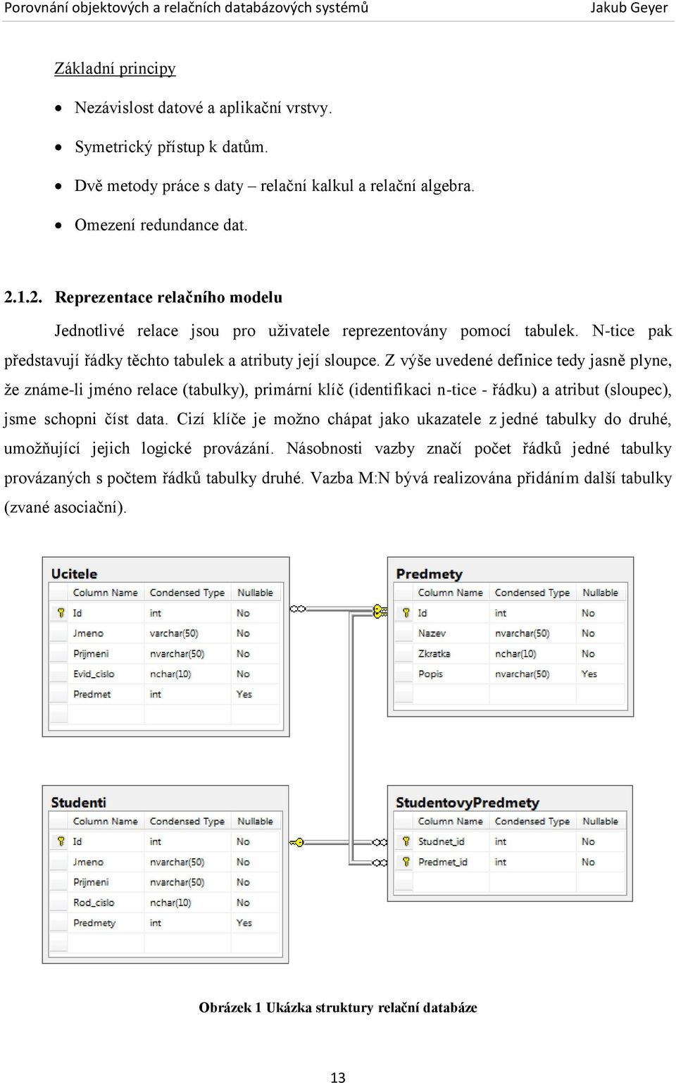 Z výše uvedené definice tedy jasně plyne, že známe-li jméno relace (tabulky), primární klíč (identifikaci n-tice - řádku) a atribut (sloupec), jsme schopni číst data.