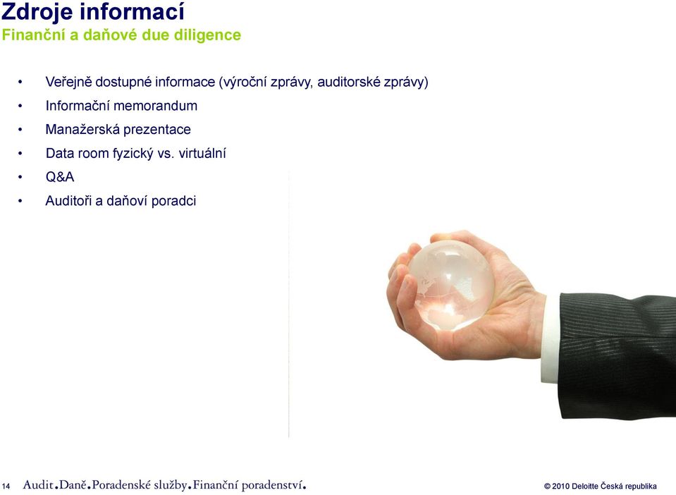 Manažerská prezentace Data room fyzický vs.