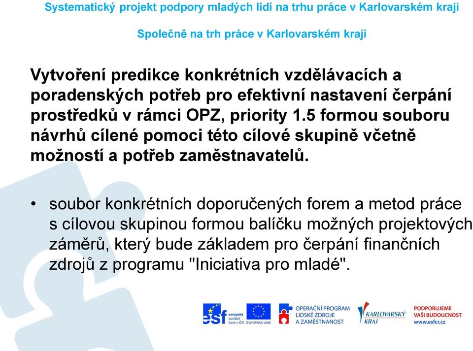 5 formou souboru návrhů cílené pomoci této cílové skupině včetně možností a potřeb zaměstnavatelů.