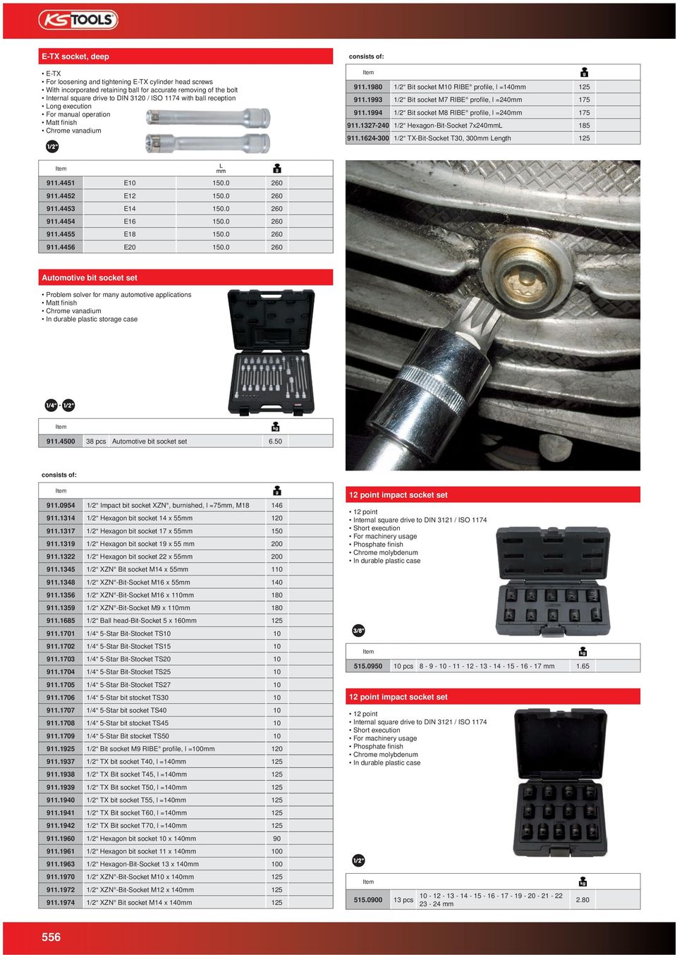 1994 1/2 Bit socket M8 RIBE profile, l =240mm 175 911.1327-240 1/2 Hexagon-Bit-Socket 7x240mmL 185 911.