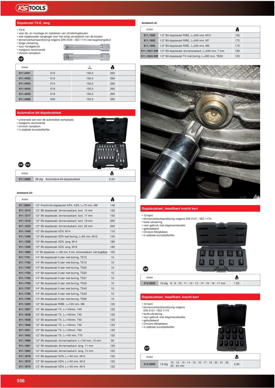 1993 1/2 Bit-dopsleutel RIBE, L=240 mm, M7 175 911.1994 1/2 Bit-dopsleutel RIBE, L=240 mm, M8 175 911.1327-240 1/2 Bit-dopsleutel, binnenzeskant, L=240 mm, 7 mm 185 911.