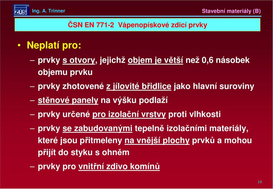 podlaží prvky určené pro izolační vrstvy proti vlhkosti prvky se zabudovanými tepelně izolačními