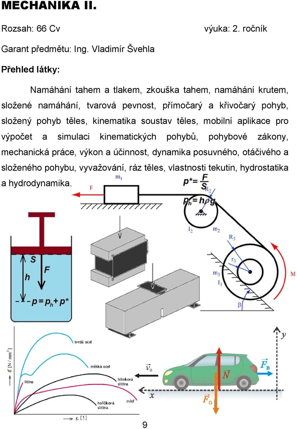 křivočarý pohyb, složený pohyb těles, kinematika soustav těles, mobilní aplikace pro výpočet a simulaci kinematických