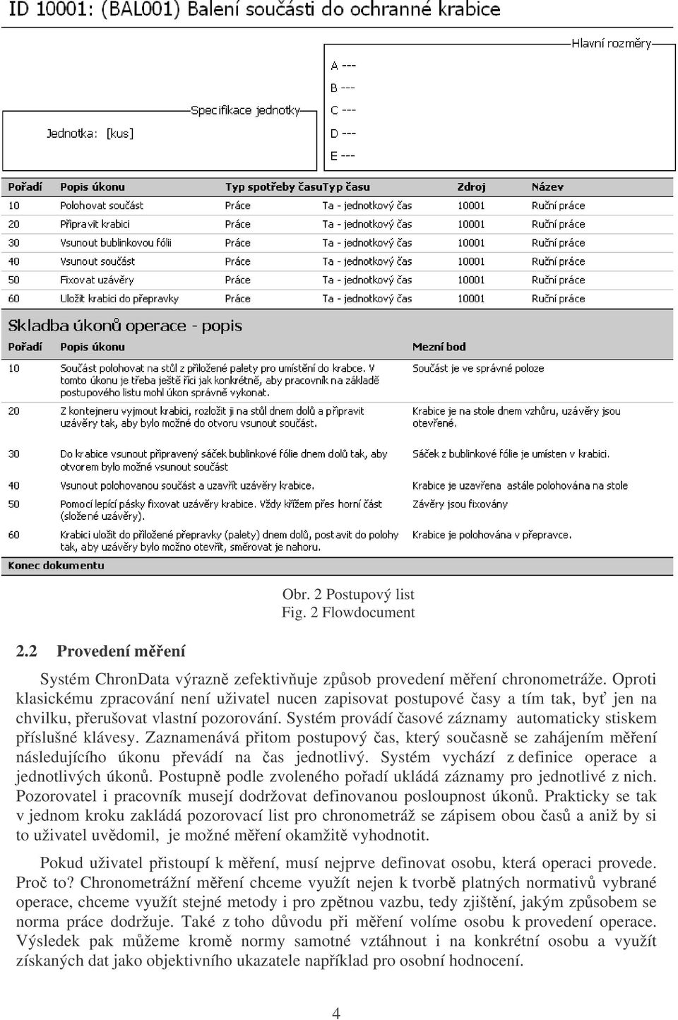 Zaznamenává pitom postupový as, který souasn se zahájením mení následujícího úkonu pevádí na as jednotlivý. Systém vychází z definice operace a jednotlivých úkon.