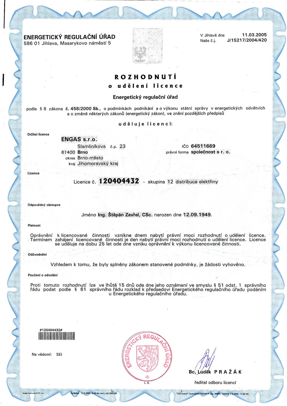 nfi;estp kraj sjihoitioraysky kraj ico 64511669 i forma S[)o ecnost S f. O. Licence Licence c.