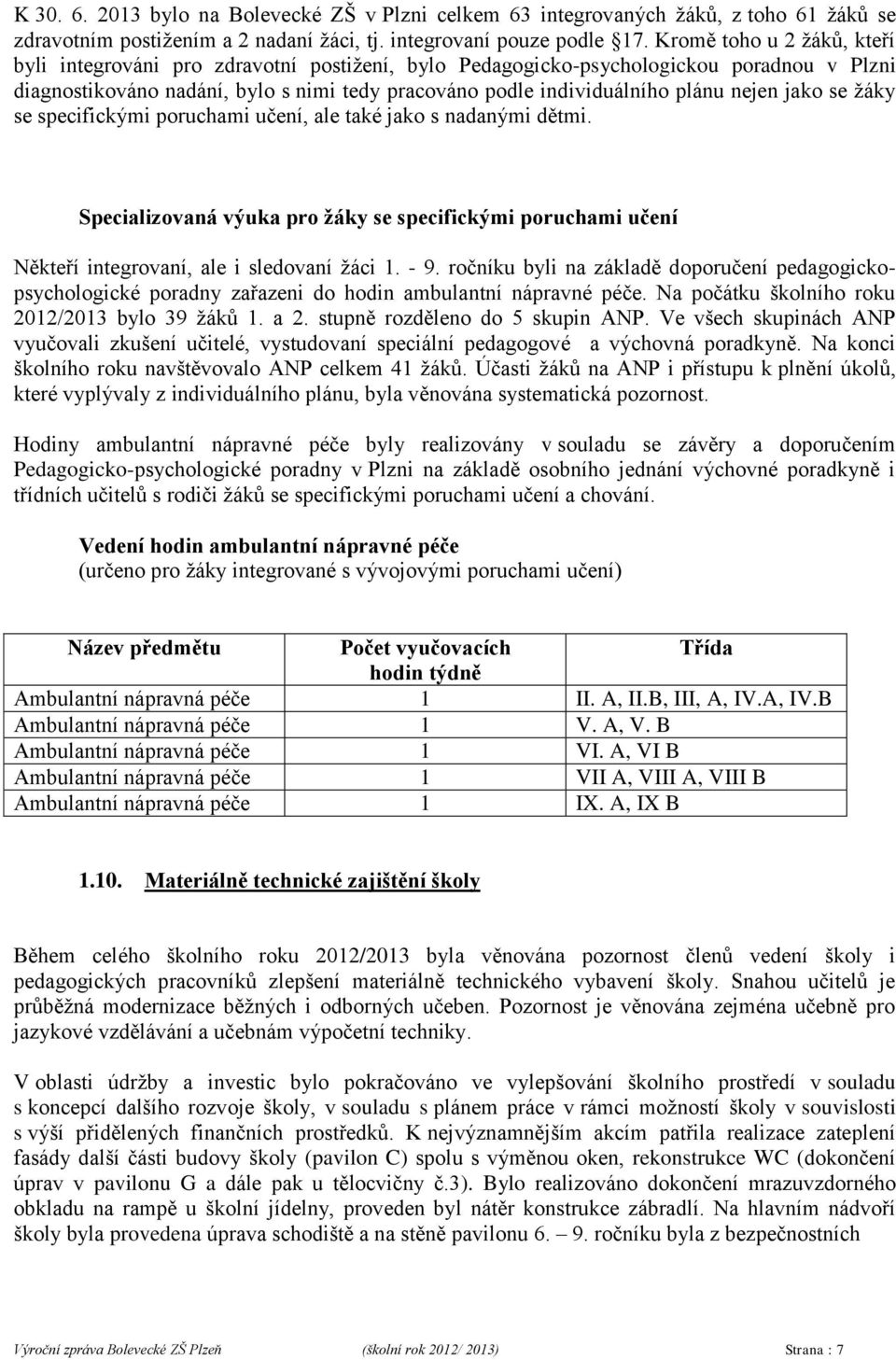 nejen jako se žáky se specifickými poruchami učení, ale také jako s nadanými dětmi. Specializovaná výuka pro žáky se specifickými poruchami učení Někteří integrovaní, ale i sledovaní žáci 1. - 9.