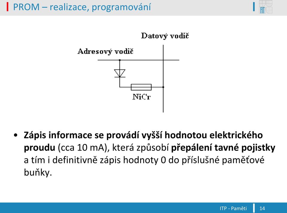 ma), která způsobí přepálení tavné pojistky a tím i