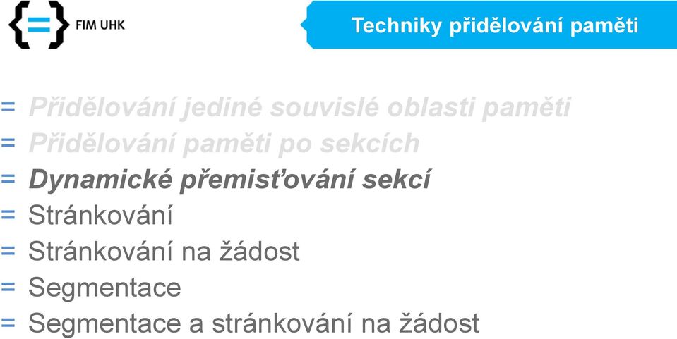 = Dynamické přemisťování sekcí = Stránkování =