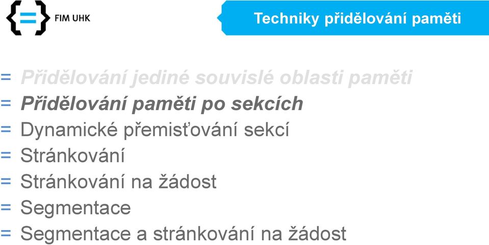 = Dynamické přemisťování sekcí = Stránkování =