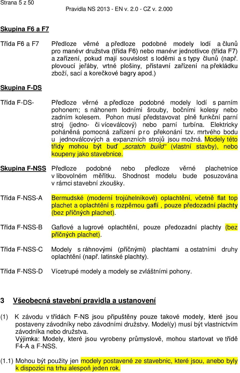 ) Skupina F-DS Třída F-DS- Předloze věrné a předloze podobné modely lodí s parním pohonem; s náhonem lodními šrouby, bočními kolesy nebo zadním kolesem.