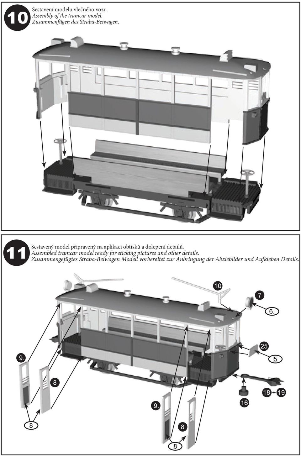 Sestavený model připravený na aplikaci obtisků a dolepení detailů.