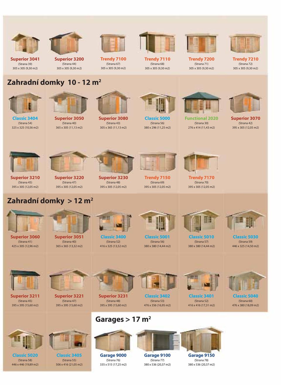 (Strana 43) 305 x 365 (11,13 m2) Classic 5000 (Strana 56) 380 x 296 (11,25 m2) Functional 2020 (Strana 30) 276 x 414 (11,43 m2) Superior 3070 (Strana 42) 395 x 305 (12,05 m2) Superior 3210 (Strana