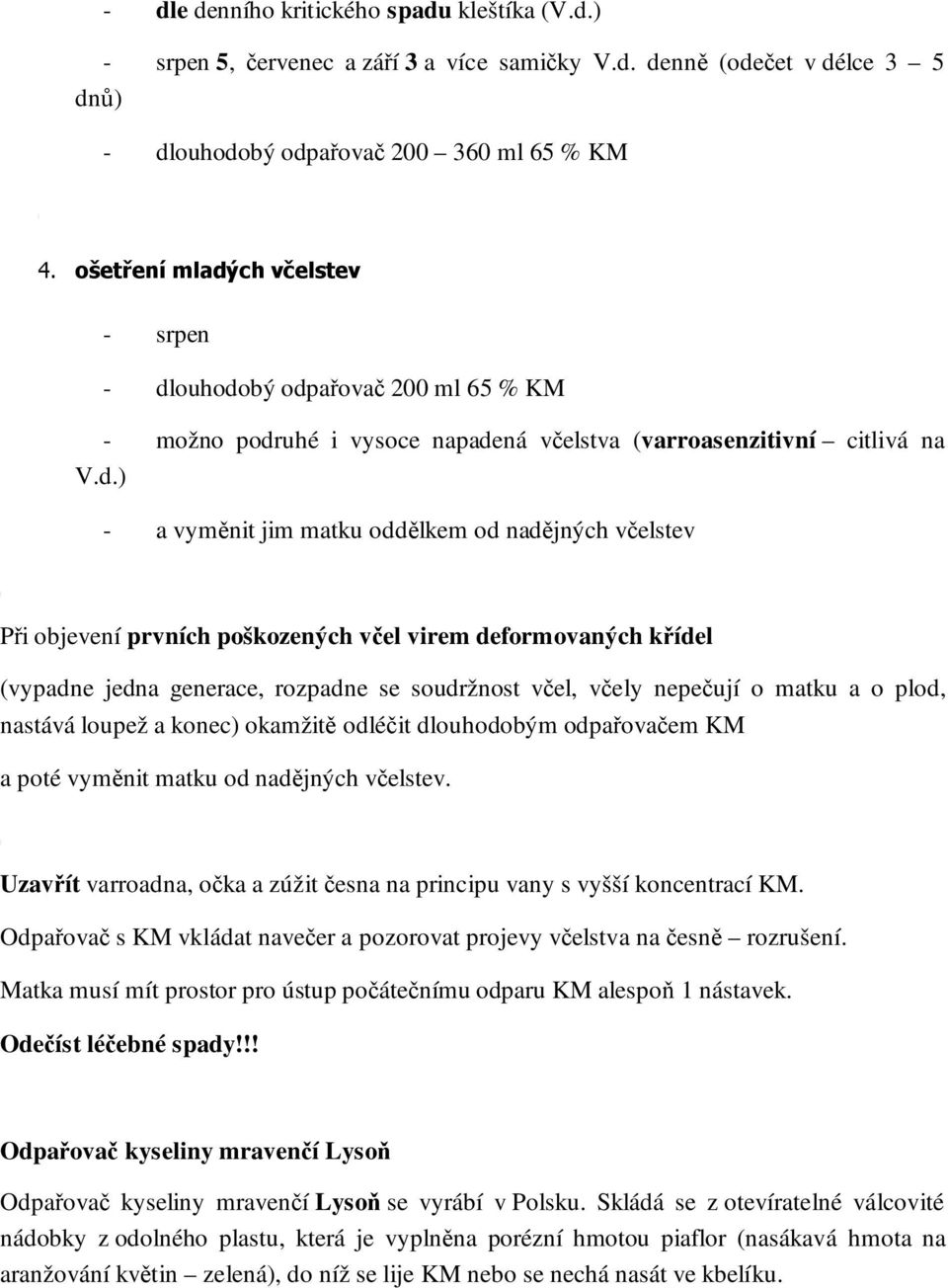 ch včelstev - srpen - dl