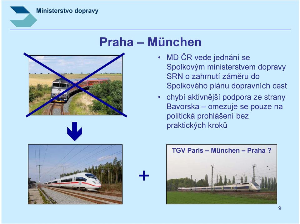 chybí aktivnější podpora ze strany Bavorska omezuje se pouze na