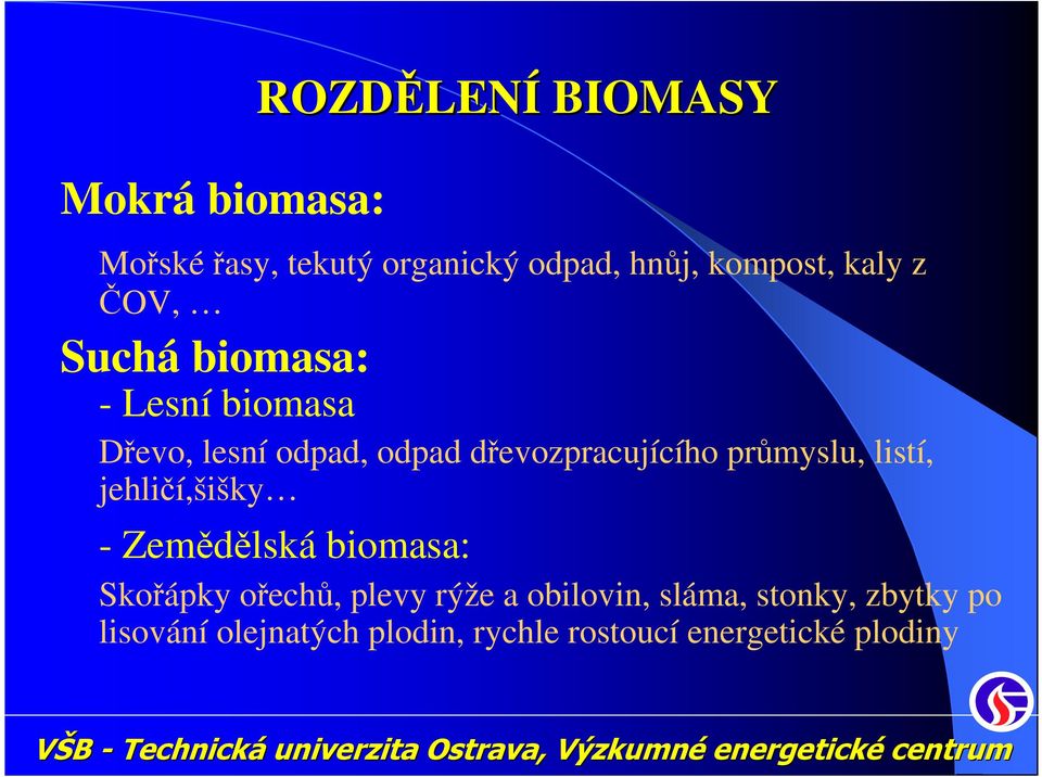 průmyslu, listí, jehličí,šišky - Zemědělská biomasa: Skořápky ořechů, plevy rýže a