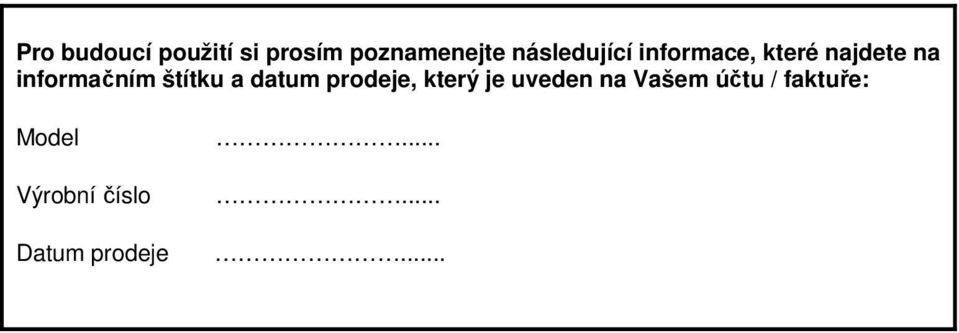 informačním štítku a datum prodeje, který je