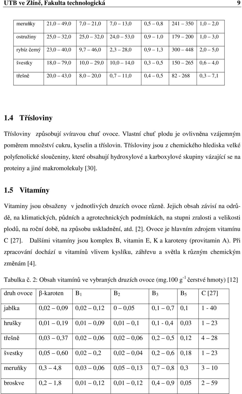 4 Třísloviny Třísloviny způsobují svíravou chuť ovoce. Vlastní chuť plodu je ovlivněna vzájemným poměrem množství cukru, kyselin a tříslovin.