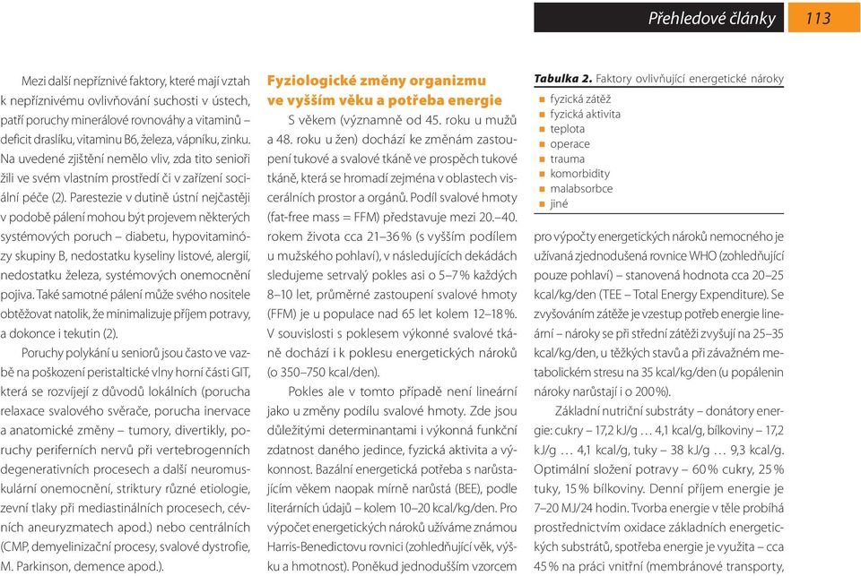 Parestezie v dutině ústní nejčastěji v podobě pálení mohou být projevem některých systémových poruch diabetu, hypovitaminózy skupiny B, nedostatku kyseliny listové, alergií, nedostatku železa,