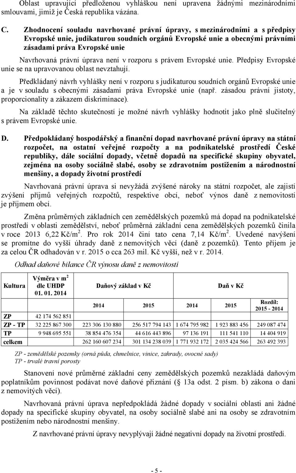 úprava není v rozporu s právem Evropské unie. Předpisy Evropské unie se na upravovanou oblast nevztahují.