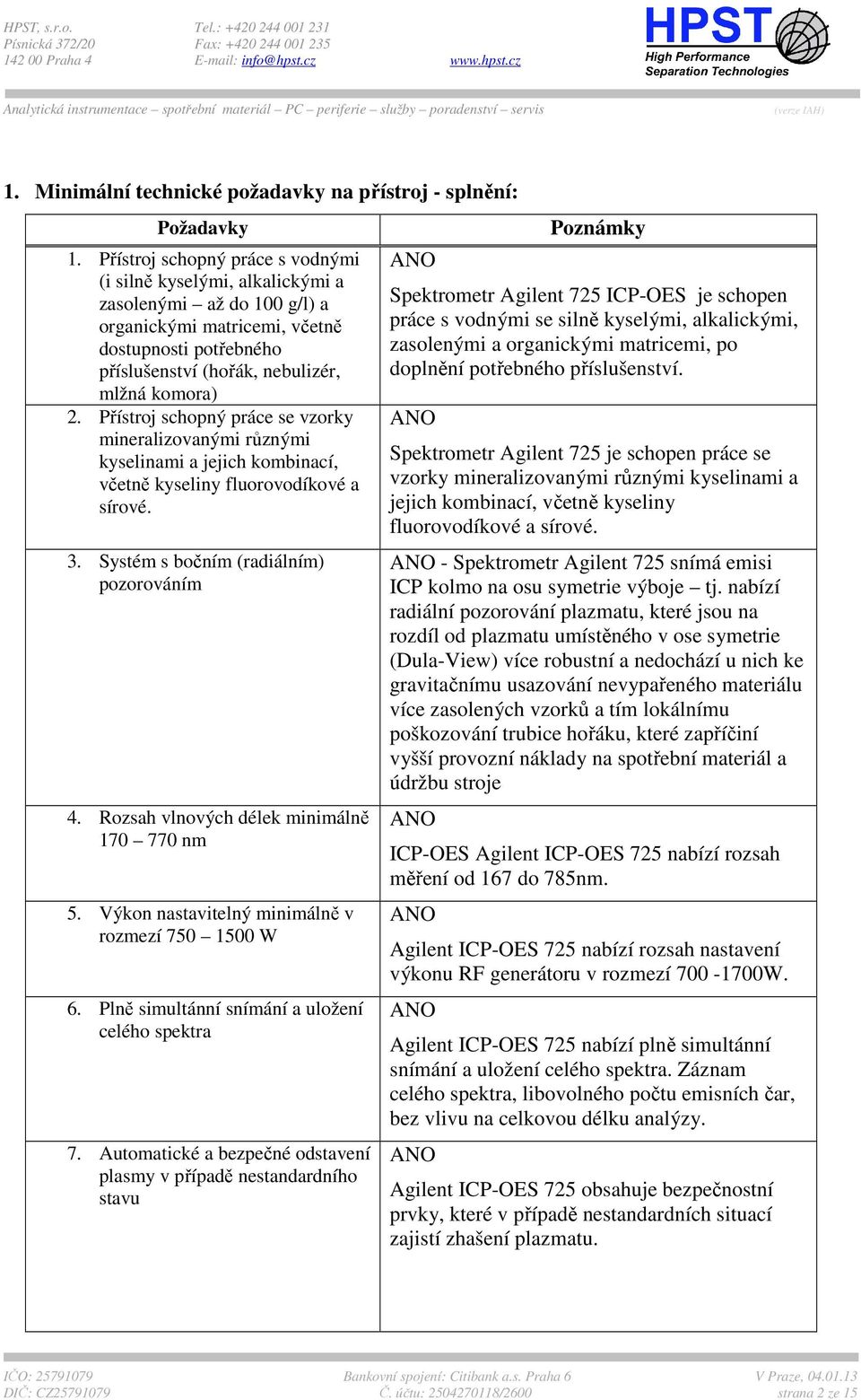 Přístroj schopný práce se vzorky mineralizovanými různými kyselinami a jejich kombinací, včetně kyseliny fluorovodíkové a sírové. 3. Systém s bočním (radiálním) pozorováním 4.