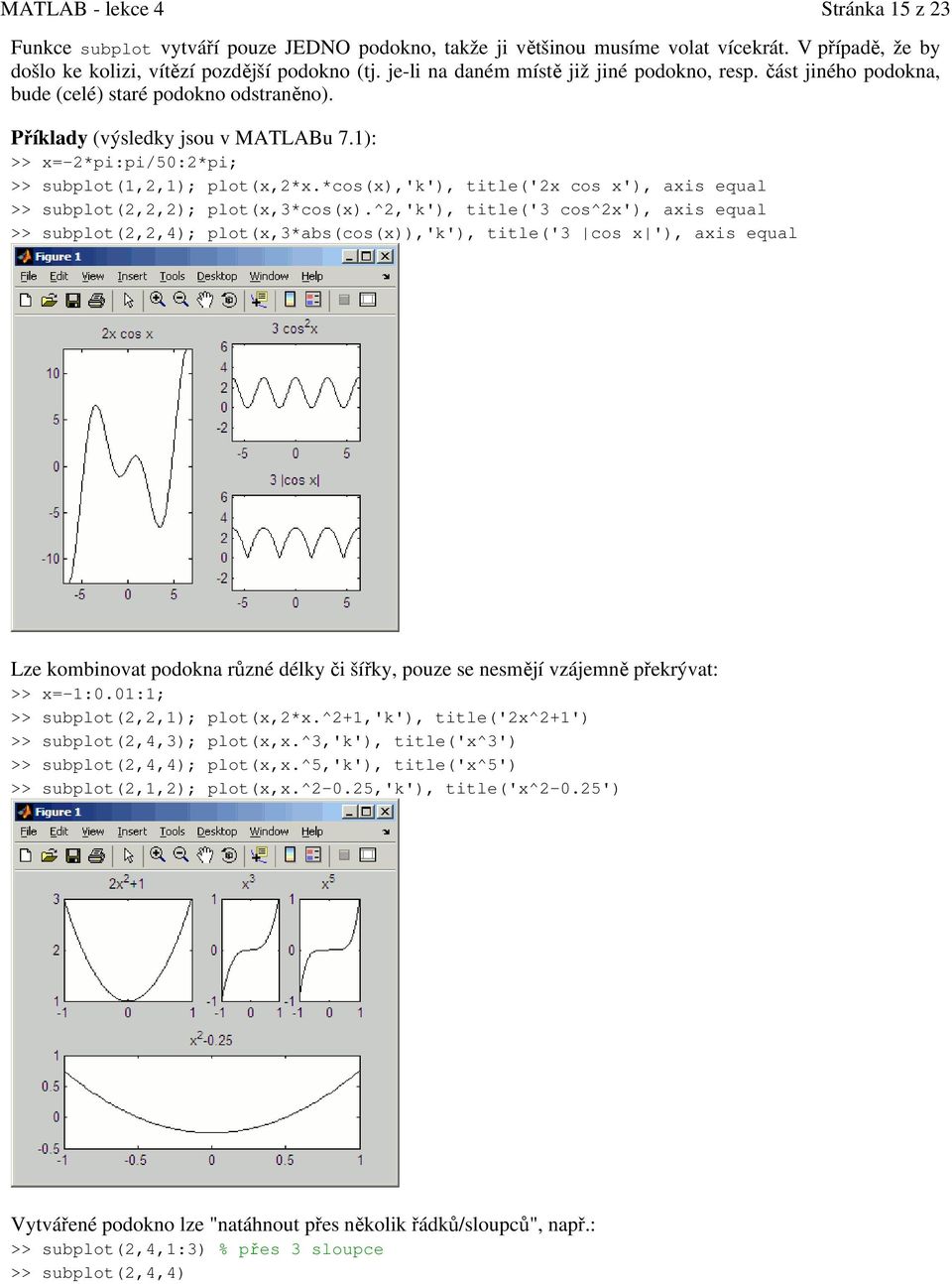 *cos(x),'k'), title('2x cos x'), axis equal >> subplot(2,2,2); plot(x,3*cos(x).