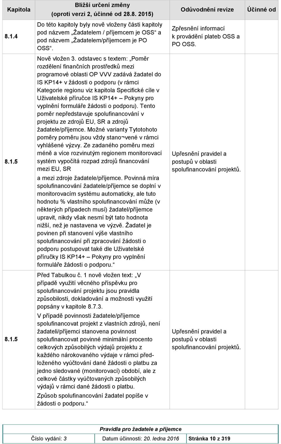 Zpřesnění informací k provádění plateb OSS a PO OSS. 8.1.5 Nově vložen 3.