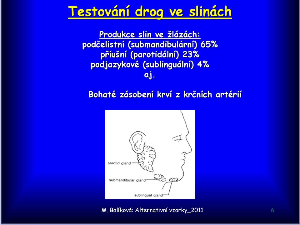 23% podjazykové (sublinguální) 4% aj.