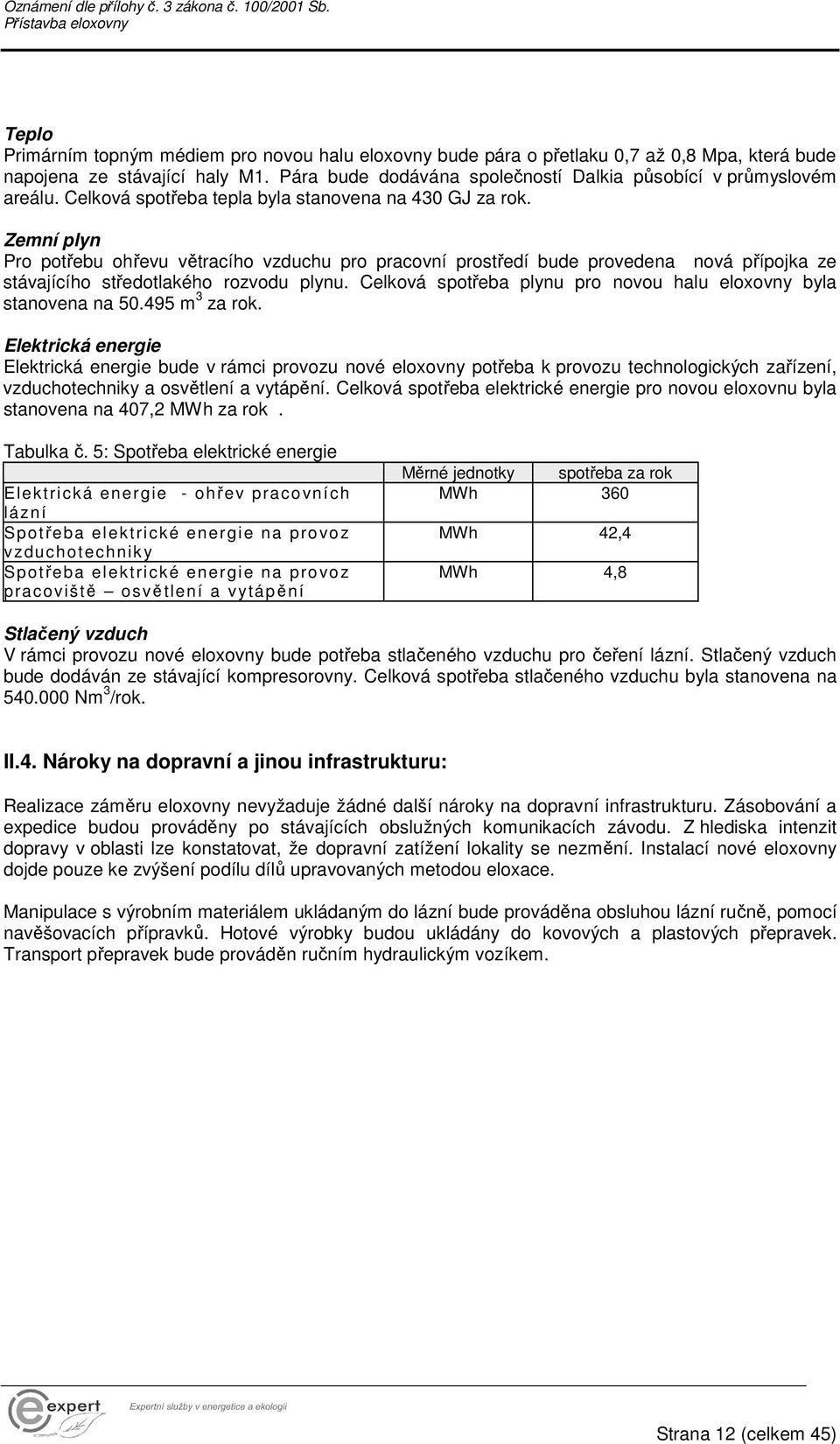 Zemní plyn Pro potřebu ohřevu větracího vzduchu pro pracovní prostředí bude provedena nová přípojka ze stávajícího středotlakého rozvodu plynu.