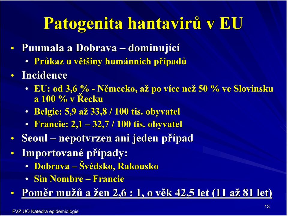 obyvatel Francie: 2,1 32,7 / 100 tis.