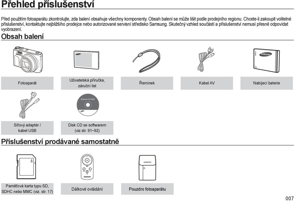 Skutečný vzhled součástí a příslušenství nemusí přesně odpovídat vyobrazení.