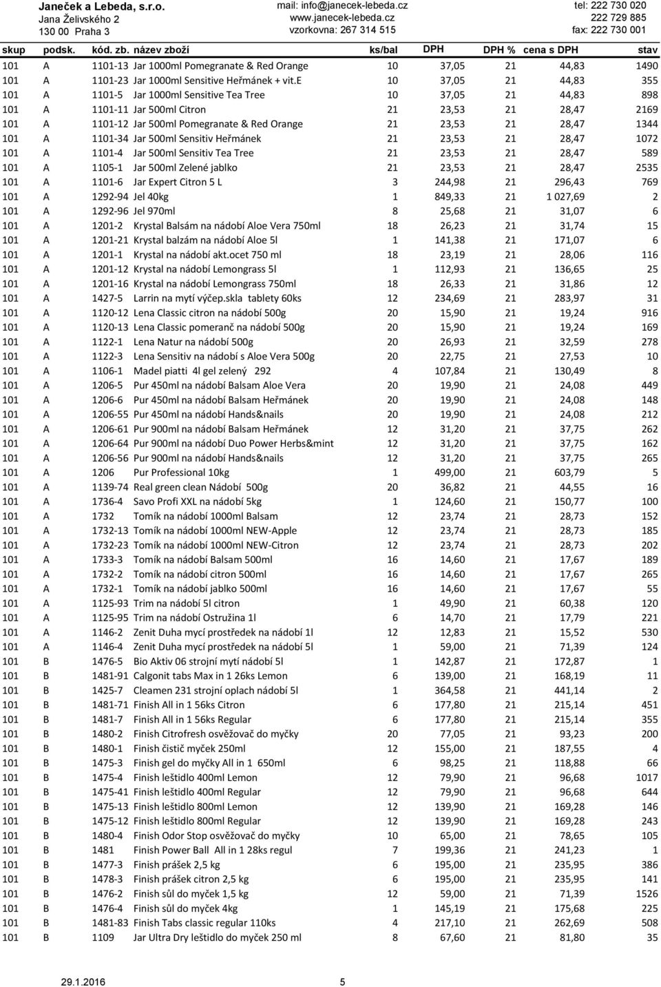 23,53 21 28,47 1344 101 A 1101-34 Jar 500ml Sensitiv Heřmánek 21 23,53 21 28,47 1072 101 A 1101-4 Jar 500ml Sensitiv Tea Tree 21 23,53 21 28,47 589 101 A 1105-1 Jar 500ml Zelené jablko 21 23,53 21