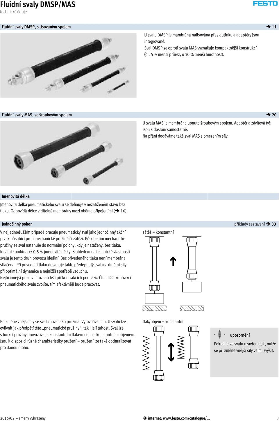 Adaptér a závitová tyč jsou k dostání samostatně. Na přání dodáváme také sval MAS s omezením síly. Jmenovitá délka Jmenovitá délka pneumatického svalu se definuje v nezatíženém stavu bez tlaku.