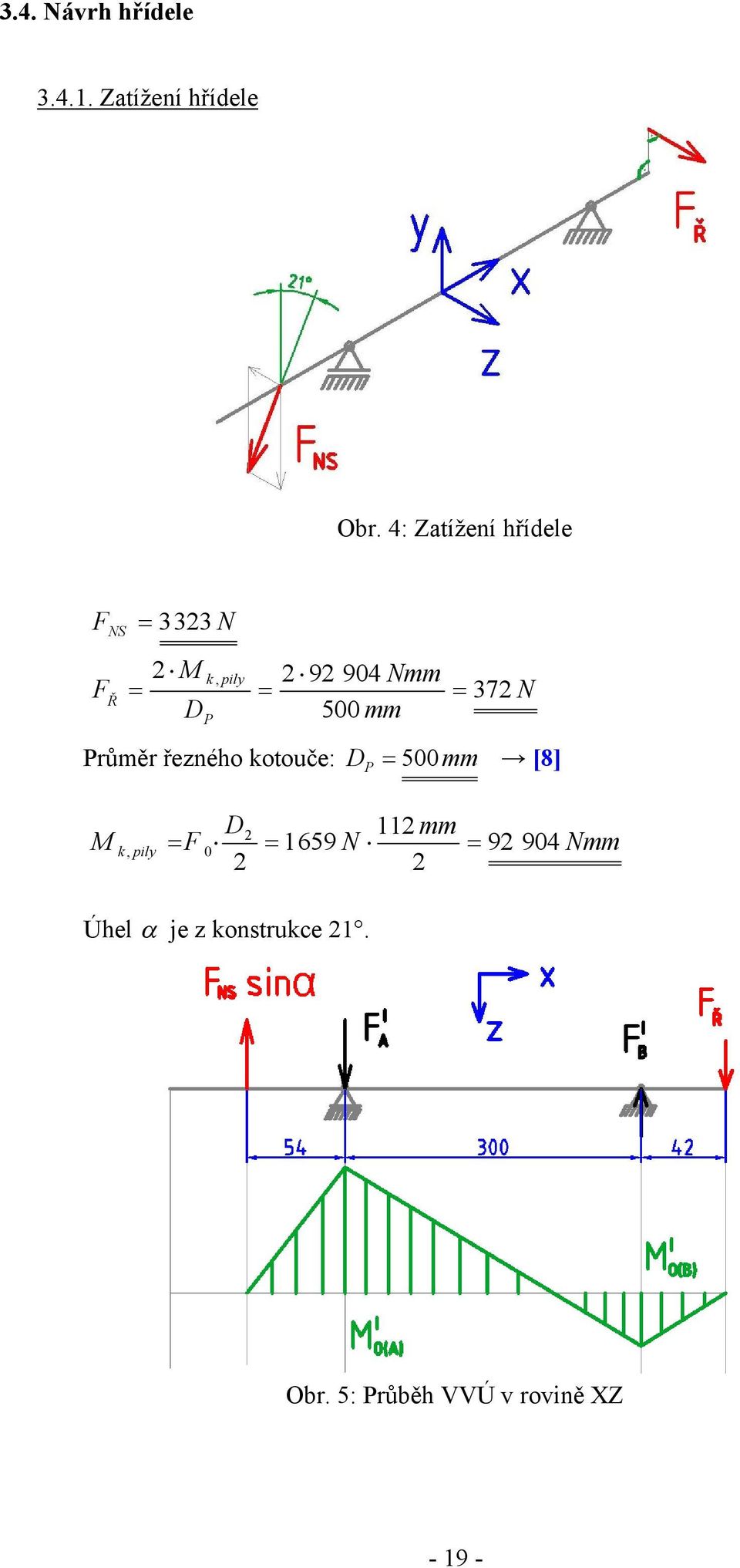 otouče: 9 904 Nmm 500 mm 7 N D P 500mm [8] M, pily 0 D