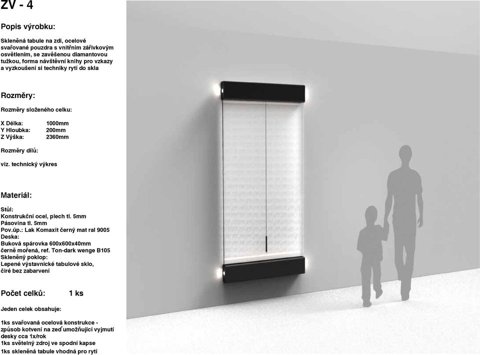 : Lak Komaxit černý mat ral 9005 Buková spárovka 600x600x40mm černě mořená, ref.