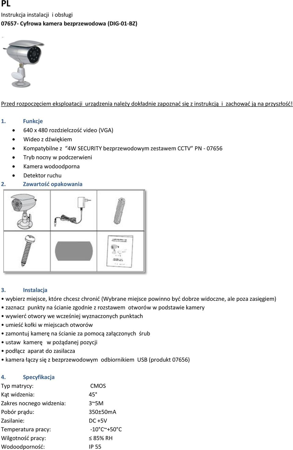 Zawartość opakowania 3.