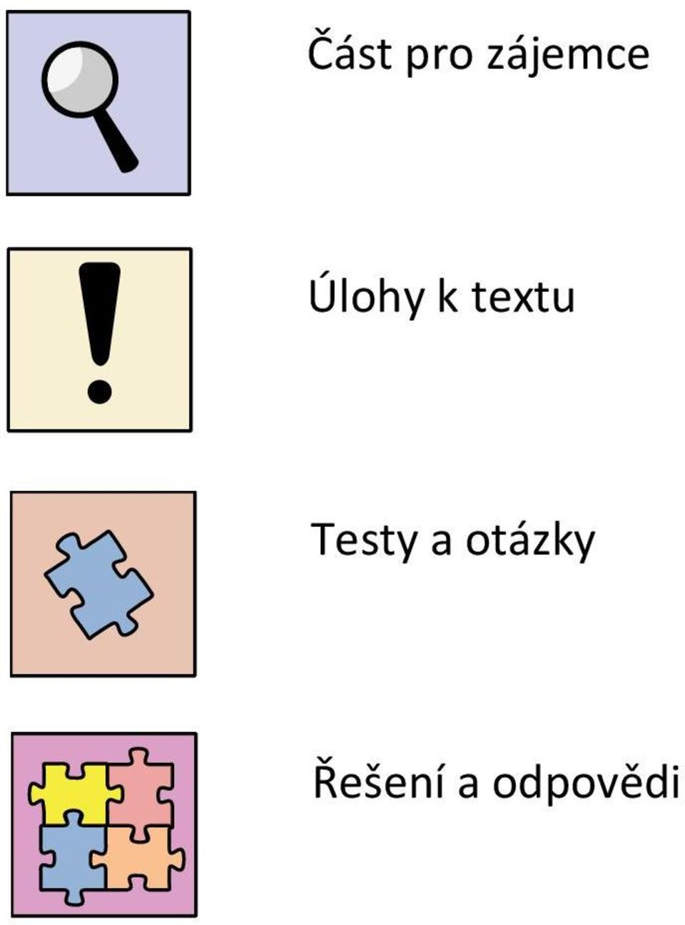 textu Testy a