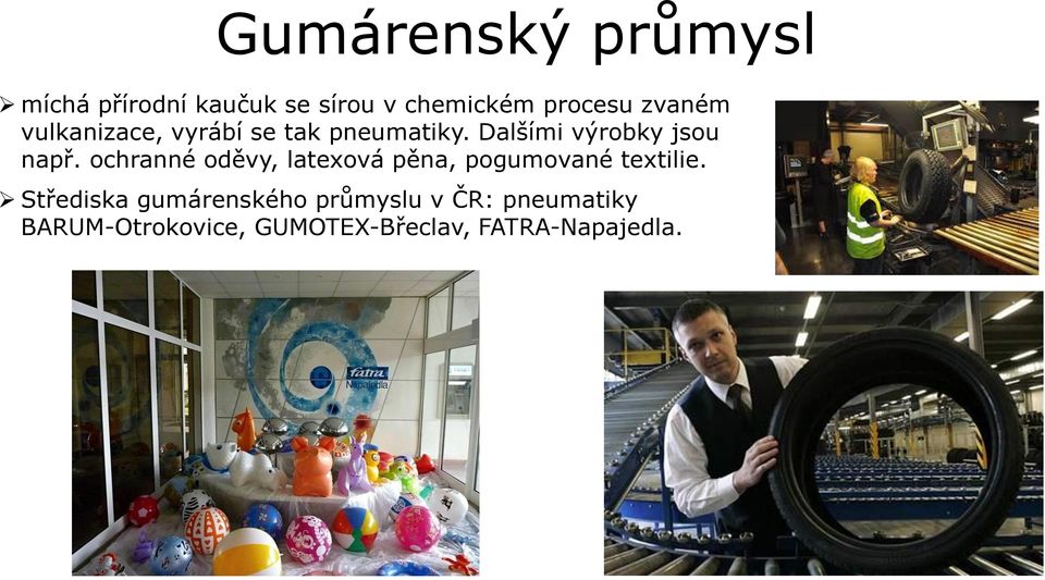 ochranné oděvy, latexová pěna, pogumované textilie.