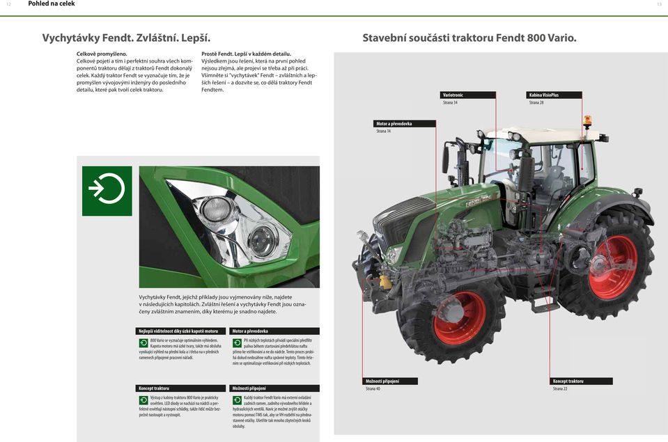 Každý traktor Fendt se vyznačuje tím, že je promyšlen vývojovými inženýry do posledního detailu, které pak tvoří celek traktoru. Prostě Fendt. Lepší v každém detailu.