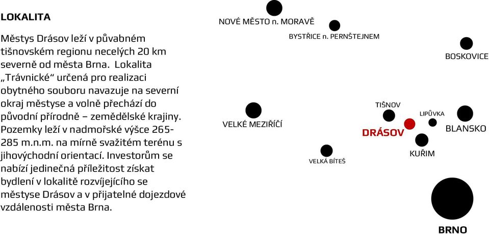 Pozemky leží v nadmořské výšce 265-285 m.n.m. na mírně svažitém terénu s jihovýchodní orientací.