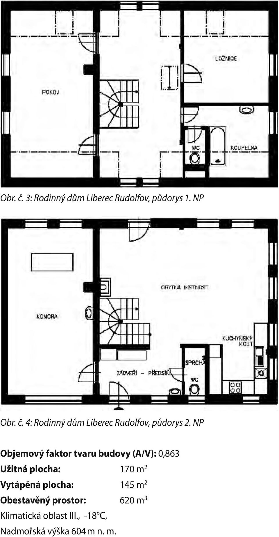 Vytápěná plocha: 145 m 2 Obestavěný prostor: 620 m 3 Klimatická oblast
