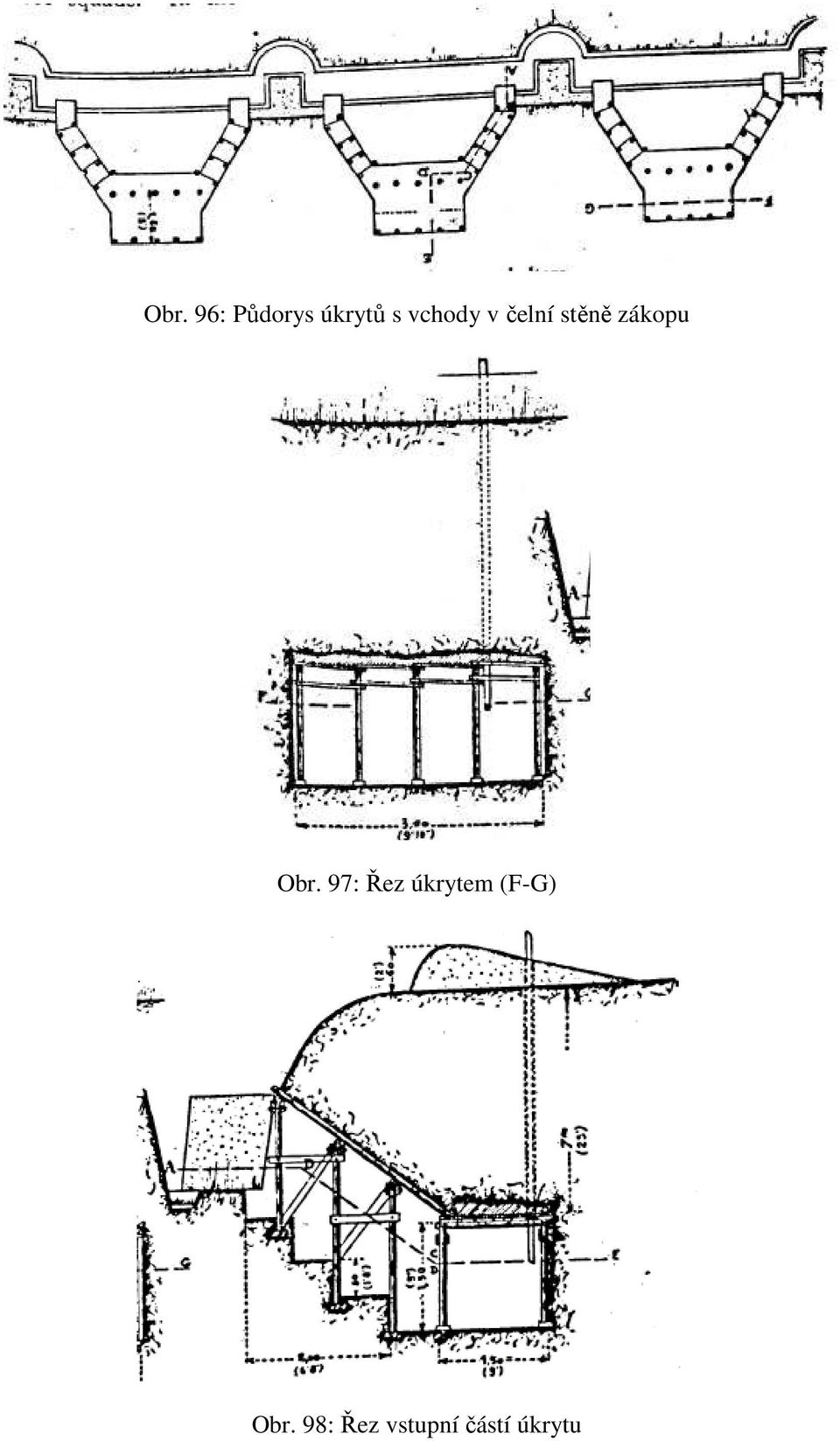 Obr. 97: Řez úkrytem (F-G)