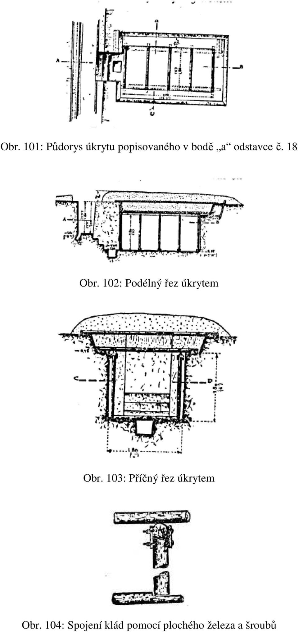 102: Podélný řez úkrytem Obr.