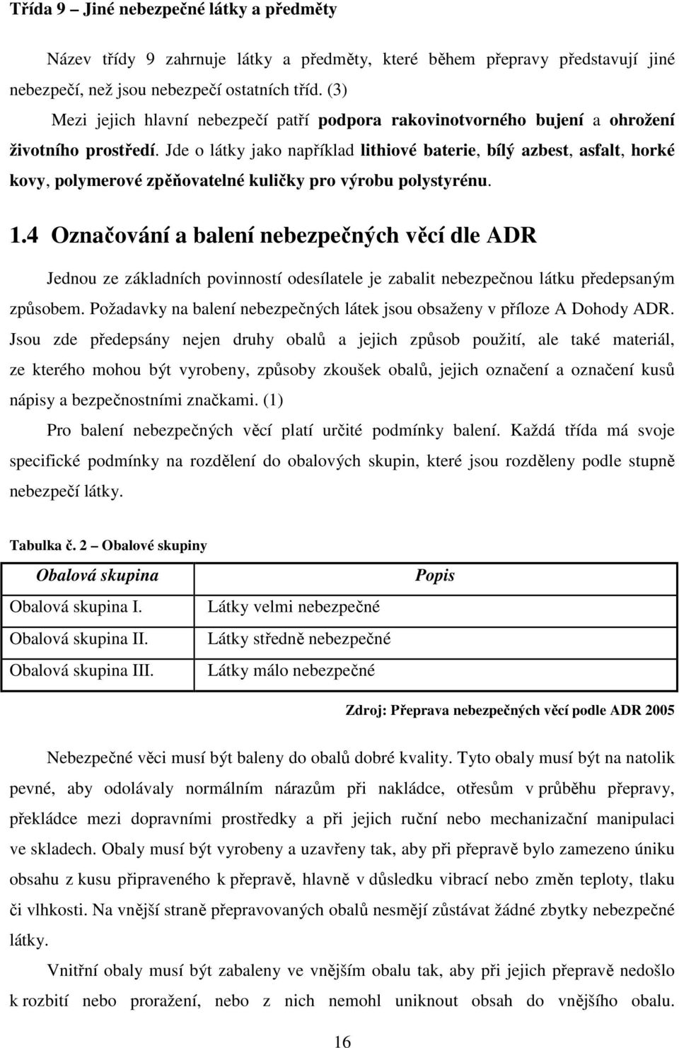 Jde o látky jako například lithiové baterie, bílý azbest, asfalt, horké kovy, polymerové zpěňovatelné kuličky pro výrobu polystyrénu. 1.