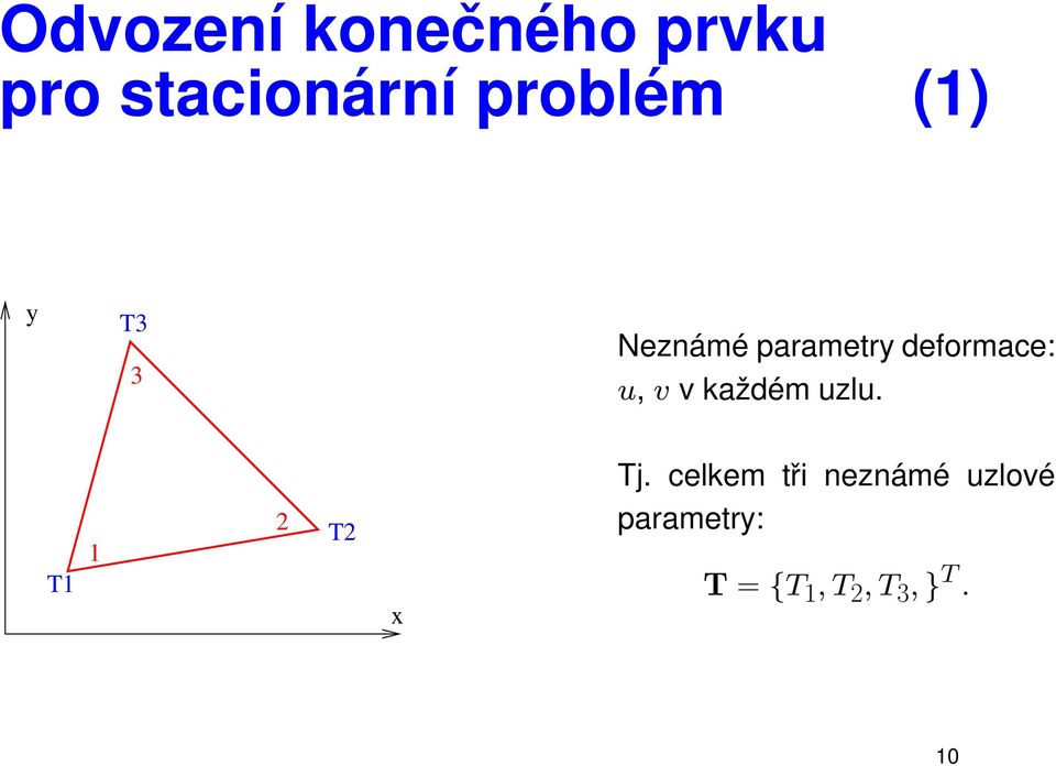 u, v v každém uzlu. T1 1 2 T2 x Tj.