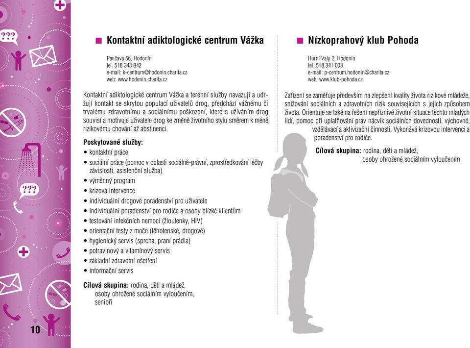 cz Kontaktní adiktologické centrum VáÏka a terénní sluïby navazují a udr- Ïují kontakt se skrytou populací uïivatelû drog, pfiedchází váïnému ãi trvalému zdravotnímu a sociálnímu po kození, které s
