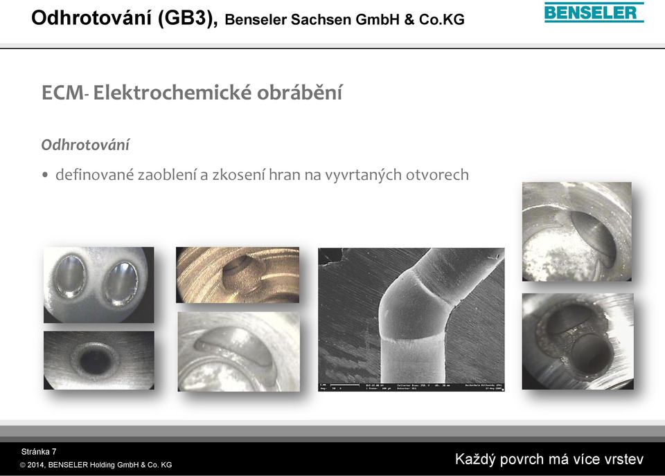 Odhrotování definované zaoblení a zkosení