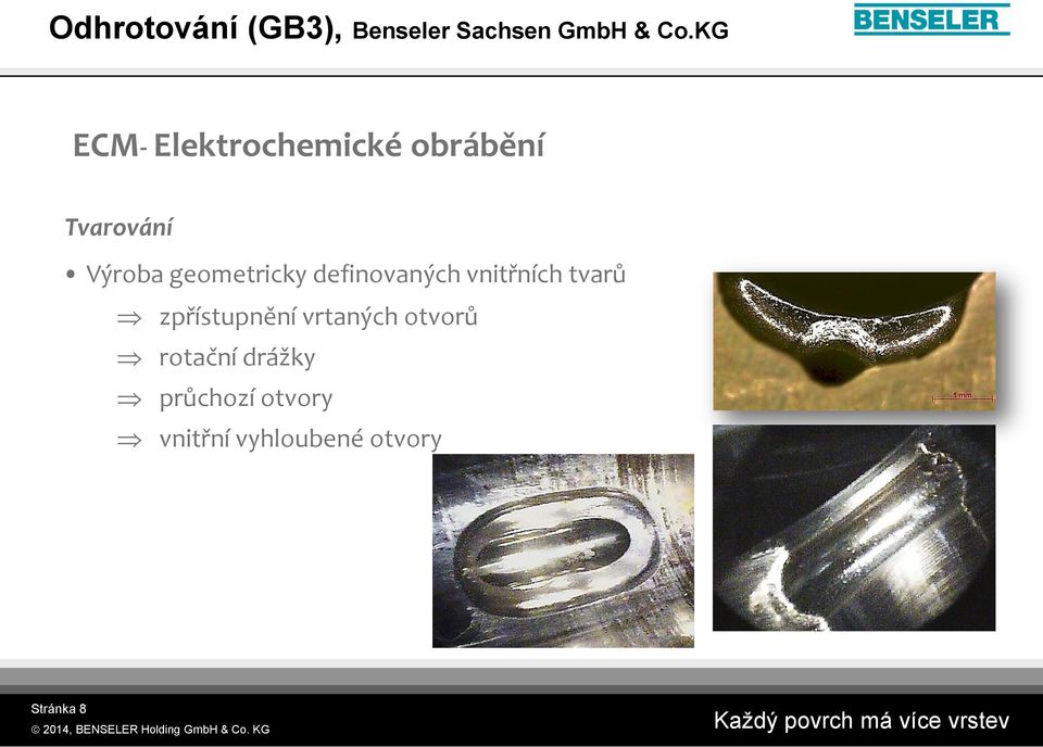 geometricky definovaných vnitřních tvarů zpřístupnění